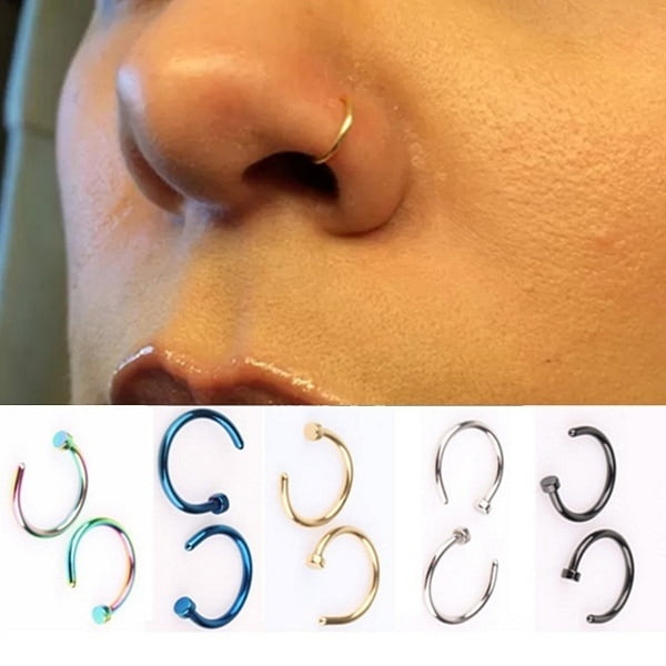 5PCS Simple L Shape Nose Studs Hooks Bar Pin Nose Rings Body Piercing Jewelry 5PCS Simple L Shape Nose Studs Hooks Bar Pin Nose Rings Body Piercing Jewelry